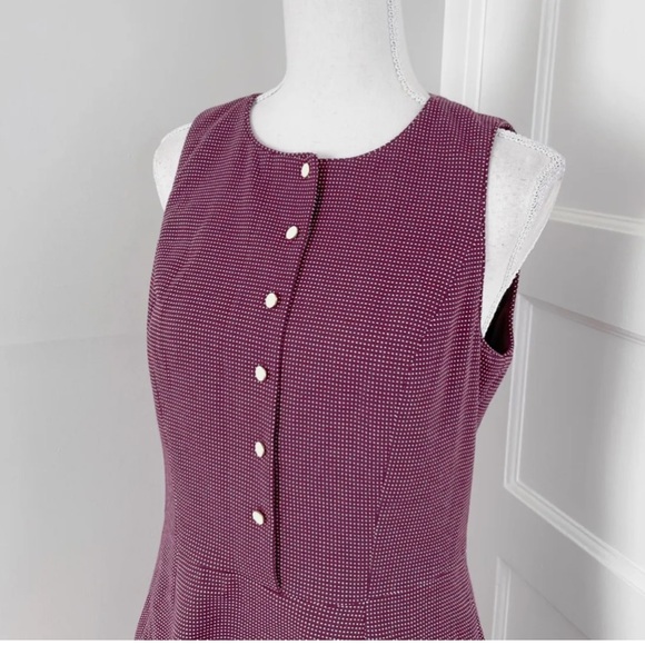 Gal Meets Glam Polka Dot Meg Sleeveless Jacquard Fit &Flare Button Front Dress 8 - Picture 8 of 12